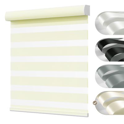 Boolegon Cordless Zebra Blinds for WindowBeige 63.5" Wx80 H