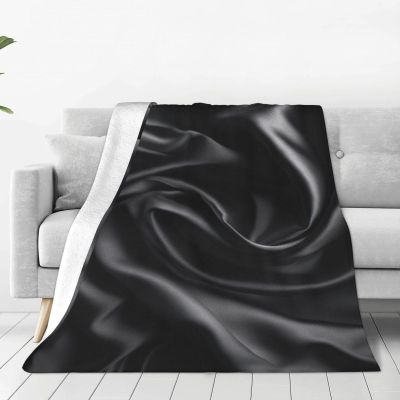 Black Silk Wrinkle Print Blanket Soft Cozy Throw Blanket Warm Flannel Throw Blankets Lightweight Fleece Blanket Plush Air Conditioner Blanket for Chair Bedroom Couch Bed Outdoor Travel 80"x60"
