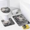 ZGDPBYF Bathroom Rugs Sets 3 Piece, Animal Tiger Bath Rugs,Non-Slip Bathroom Rug and Mat Set Raptor Black White Art Tiger Head with Toilet Rug U Shaped for Bathroom,Tub and Shower, Bath Mat Set view 3