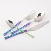 16-PCS Exquisite Silverware Set Flatware Cutlery Set for 4 Rainbow Handle Ergonomic Utensil Sets Durable 18/8 Stainless Steel Mirror Effect Wedding Banquet Christmas Formal Occasions Brand Packaging view 2