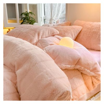 Zixmix Padded Bedding Set Milk Velvet Warm Four Piece Set Thickened Duvet Cover Sheet Pillowcase King Size Bedroom Decorations,Bedding