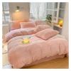 Zixmix Padded Bedding Set Milk Velvet Warm Four Piece Set Thickened Duvet Cover Sheet Pillowcase King Size Bedroom Decorations,Bedding view 4