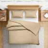 1000 Thread-Count 100% Egyptian Cotton 3 Piece Duvet Cover and Pillow Shams, Premium Hotel Comforter Quilt Cover Sateen Weave with Zipper Closure, Corner-Ties - Full, Taupe view 2