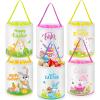 Capoda 6 Pcs Easter Bunny Basket Bags Canvas Rabbit Easter Buckets Eggs Hunt Candy Gift Bags for Party Decor(Lovely) view 1