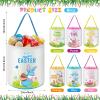 Capoda 6 Pcs Easter Bunny Basket Bags Canvas Rabbit Easter Buckets Eggs Hunt Candy Gift Bags for Party Decor(Lovely) view 3