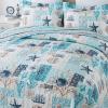 Travan King Size Beach Quilt, Ultra Soft & Fade Resistant Coastal Quilt Set with 2 Shams, Ocean Theme for All Season, Ancient Mark-02 view 3