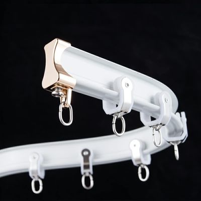 Hospital Curtain Track System RV Curtain Bendable Curtain Track Hospitals Clinics Room Divider, Ceiling/Wall Mount White Curtain Rail Rod for Rvs, L Shape/U Shape/Bay Windows ( Color : Ceiling Mount ,
