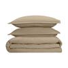 1000 Thread-Count 100% Egyptian Cotton 3 Piece Duvet Cover and Pillow Shams, Premium Hotel Comforter Quilt Cover Sateen Weave with Zipper Closure, Corner-Ties - Queen, Taupe view 1