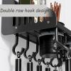 Dxcaicc Kitchen Organizers and Storage,Wall Mount Utensil Rack with Hooks,Spice Hanging Utensil Holder,Storage Shelves for Seasoning,Cookware,Cutlery,Towel,50cm/19.6in view 4