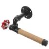 HOLIDYOYO Toilet Paper Wall Stand Vintage Industrial Paper Holder for Bathroom Multi-Functional Tissue Dispenser Stylish Home Organizer Rustic Iron Pipe Design view 1