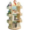 GAMAK Rotating Bookshelf Tower Wood, 4 Tier Rotating Bookshelf for Youth Small Corner Bookcase with Small Footprint, Visible Display Shelf Organizer for Home (Size : Simple) view 1