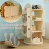 GAMAK Rotating Bookshelf Tower Wood, 4 Tier Rotating Bookshelf for Youth Small Corner Bookcase with Small Footprint, Visible Display Shelf Organizer for Home (Size : Simple) view 3