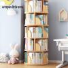 GAMAK Rotating Bookshelf 4 Tier for Small Space, Tall Narrow Bookcase Modern Special Bookshelf Tower Visible Display Shelf for Home Office Living Room Bedroom (Color : Green) view 3