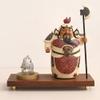 Handmade Walnut Solid Wood Rectangular Modern Pedestal Vase Collected Stone Ornament Brass Statue Craft Wooden Riser Base view 4
