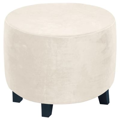Stretch Round Ottoman Cover 50/60/80 cm Storage Footrest Foot Stool Cover Jacquard /Velvet Ottoman Slipcover Foot Stool Cover with Elastic Bottom Anti-Slip Furniture Protector ( Color : #19 , Size : 4