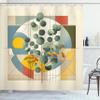 Ambesonne Eucalyptus Leaves Shower Curtain, Circular Branches in Classic Mid Century Modern Influences, Cloth Fabric Bathroom Decor Set with Hooks, 69" W x 84" L, Laurel Green Multicolor view 3
