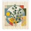 Ambesonne Eucalyptus Leaves Shower Curtain, Circular Branches in Classic Mid Century Modern Influences, Cloth Fabric Bathroom Decor Set with Hooks, 69" W x 84" L, Laurel Green Multicolor view 4