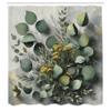 Ambesonne Eucalyptus Leaves Shower Curtain, Gloomy Love of Nature on Neutral Watercolor Art Background, Cloth Fabric Bathroom Decor Set with Hooks, 69" W x 75" L, Mustard and Reseda Green view 4