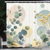 Ambesonne Eucalyptus Leaves Shower Curtain, Pastel Meadow of Branches and Wildflowers on Modern Circles, Cloth Fabric Bathroom Decor Set with Hooks, 69" W x 75" L, Laurel Green Blue Cream view 1