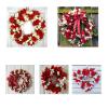 Artificial Tulip Flowers Wreath,40cm Faux Flowers Garland for Front Door,Valentine's Day Mother's Day Party Wedding Home Decorations view 3