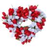 Artificial Tulip Flowers Wreath,40cm Faux Flowers Garland for Front Door,Valentine's Day Mother's Day Party Wedding Home Decorations view 4
