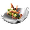 Large Stainless Steel Wok - Uncoated Chinese Non-Stick Wok & Stir-Fry Pans, Thickened Round Bottom Double Ear Wok for All Stoves,40cm () view 1