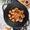 Cast Iron Wok Pan with Wooden Lid - 25cm/28cm/32cm/36 cm Woks and Stir Fry Pans - Chinese Wok with Round Bottom Wok,32cm (25cm) view 2