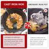 Cast Iron Wok Pan with Wooden Lid - 25cm/28cm/32cm/36 cm Woks and Stir Fry Pans - Chinese Wok with Round Bottom Wok,32cm (25cm) view 3