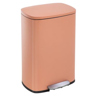 Milo Modern 13 Gallon Metal Household Trash Can Step Foot Pedal Lid for Kitchen with Removable Liner, Pink