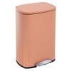 Milo Modern 13 Gallon Metal Household Trash Can Step Foot Pedal Lid for Kitchen with Removable Liner, Pink view 1