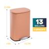 Milo Modern 13 Gallon Metal Household Trash Can Step Foot Pedal Lid for Kitchen with Removable Liner, Pink view 4