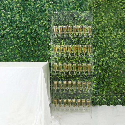 Efavormart 5-Tier Clear Acrylic Champagne Wall Glass Holder  5ft Stemware Rack Holds 40 Flutes  Elegant Drink Display & Organizer for Weddings, Cocktail Parties, Bars, Events & Celebrations