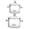 Cabilock 2pcs glass pot Accessories cooking utensils pot Electric ceramic heaters stove binaural Double Ear Stew Pot saucepan noodle pot non stick pot, 20.00X16.00X14.00CM, RM757TE4602W904B86ADF8 view 1