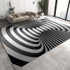 WILARE Area Rugs 3x4ft, Modern Abstract Black Indoor Rectangular High Pile Non Slip Machine Made Flannel, Synthetic Fiber view 1