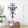 Kewhush Vegvisir Metal Wall Art, Viking Metal Wall Decor, Nordic Mythology Vegvisir Runes and Symbols, Runic Wall Decor, Viking Wall Art, Modern Home Decor Wall Art (41"x25" | 105x64.5 cm, White) view 2