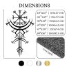 Kewhush Vegvisir Metal Wall Art, Viking Metal Wall Decor, Nordic Mythology Vegvisir Runes and Symbols, Runic Wall Decor, Viking Wall Art, Modern Home Decor Wall Art (41"x25" | 105x64.5 cm, White) view 3