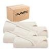 Arkwright Basket Weave Twin Blanket - Case of 4-100% Ringspun Cotton All Season Blankets, Luxury Hotel Quality, Soft on Skin, Breathable, 300 GSM for Bed, Sofa, and Chair, 68 X 90 in, Beige view 1