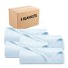Arkwright Basket Weave Queen Blanket - Case of 4-100% Ringspun Cotton All Season Blankets, Luxury Hotel Quality, Soft on Skin, Breathable, 300 GSM for Bed, Sofa, and Chair, 90 X 90 in, Blue view 1