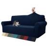 ZNSAYOTX 1 Piece Jacquard Couch Covers for 3 Cushion Couch + Armless Futon Covers Full Size, Jacquard Sofa Bed Slipcovers, Stretch Queen Futon Cover with Non Slip Elastic Bottom view 2