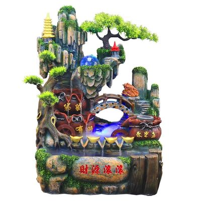 Desktop Fountain Tabletop Fountain Home Decoration Ornaments Interior Decoration Resin Crafts Rockery Water Fountain Ornaments Waterfall Fountain