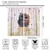 FBMLBRB Brebasf Cute Spring Forest Owl Blackout Curtains for Bedroom,Watercolor Cartoon Woodland Florals Owl Butterfly Room Darkening Window Curtains with Rod Pocket- 2 Panels 63" L x 36" W view 2