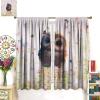 FBMLBRB Brebasf Cute Spring Forest Owl Blackout Curtains for Bedroom,Watercolor Cartoon Woodland Florals Owl Butterfly Room Darkening Window Curtains with Rod Pocket- 2 Panels 63" L x 36" W view 3