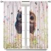 FBMLBRB Brebasf Cute Spring Forest Owl Blackout Curtains for Bedroom,Watercolor Cartoon Woodland Florals Owl Butterfly Room Darkening Window Curtains with Rod Pocket- 2 Panels 63" L x 36" W view 4