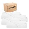 Arkwright Basket Weave Queen Blanket - Case of 4-100% Ringspun Cotton All Season Blankets, Luxury Hotel Quality, Soft on Skin, Breathable, 300 GSM for Bed, Sofa, and Chair, 90 X 90 in, White view 1