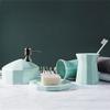 CHICKEN Handsoaps Dispenser Soap Dispenser Set Household Ceramic Soap Dispenser Wash Mouth Cup Soap Dish Wash Four-Piece Set Kitchen Soap Dispenser (Color : C) view 3