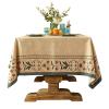 patdrea Designer French Linen Extra Long Tablecloth for Rectangle Table,Beige Anti-Wrinkle Floral Farmhouse Table Cloth,Decor Covers for Kitchen Dining,Party,Christmas,Thanksgiving,67"x118"-Fram view 1