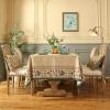 patdrea Designer French Linen Extra Long Tablecloth for Rectangle Table,Beige Anti-Wrinkle Floral Farmhouse Table Cloth,Decor Covers for Kitchen Dining,Party,Christmas,Thanksgiving,67"x118"-Fram view 2