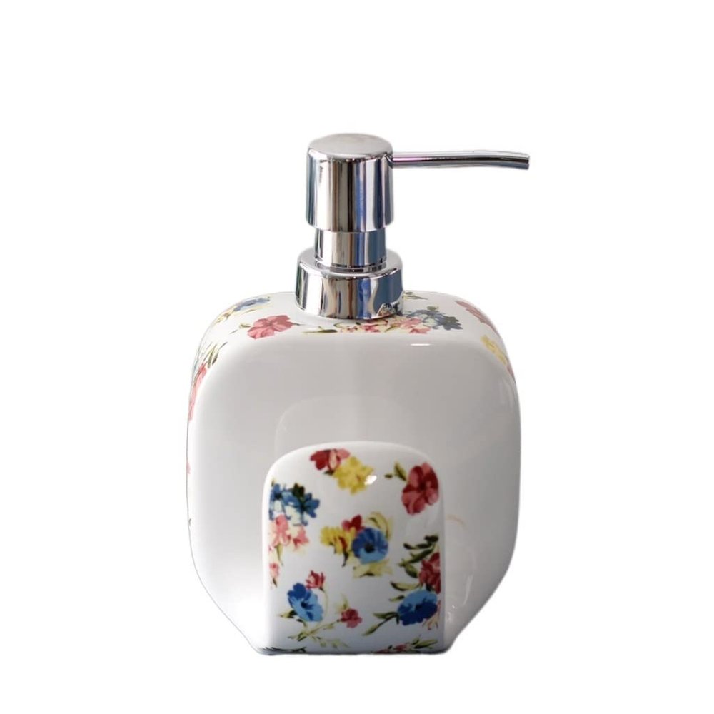 Handsoaps Dispenser Ceramic Soap Dispenser Bathroom Kitchen Dispenser Household Soap Dispenser Lotion Dispenser Square 400ml Reusable Kitchen Soap Dispenser (Color : C)