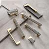 NALsa Zinc Alloy Cabinet Handle Gold Pull Drawer Handles Wardrobe Pulls Knobs and Pulls for Furniture Kitchen 1Pcs (Color : Bright Gold B 128mm) view 3