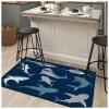 NEVKA Absorbent Bath Mat, Quick-Drying Bathroom Mats, Living Room Floor Mat, Rubber Non-Slip Bottom, Easy to Clean Bathroom Area Rugs, Simple Kitchen Doormat (Rectangle, Sharks Pattern,3x5ft/36x60in) view 1